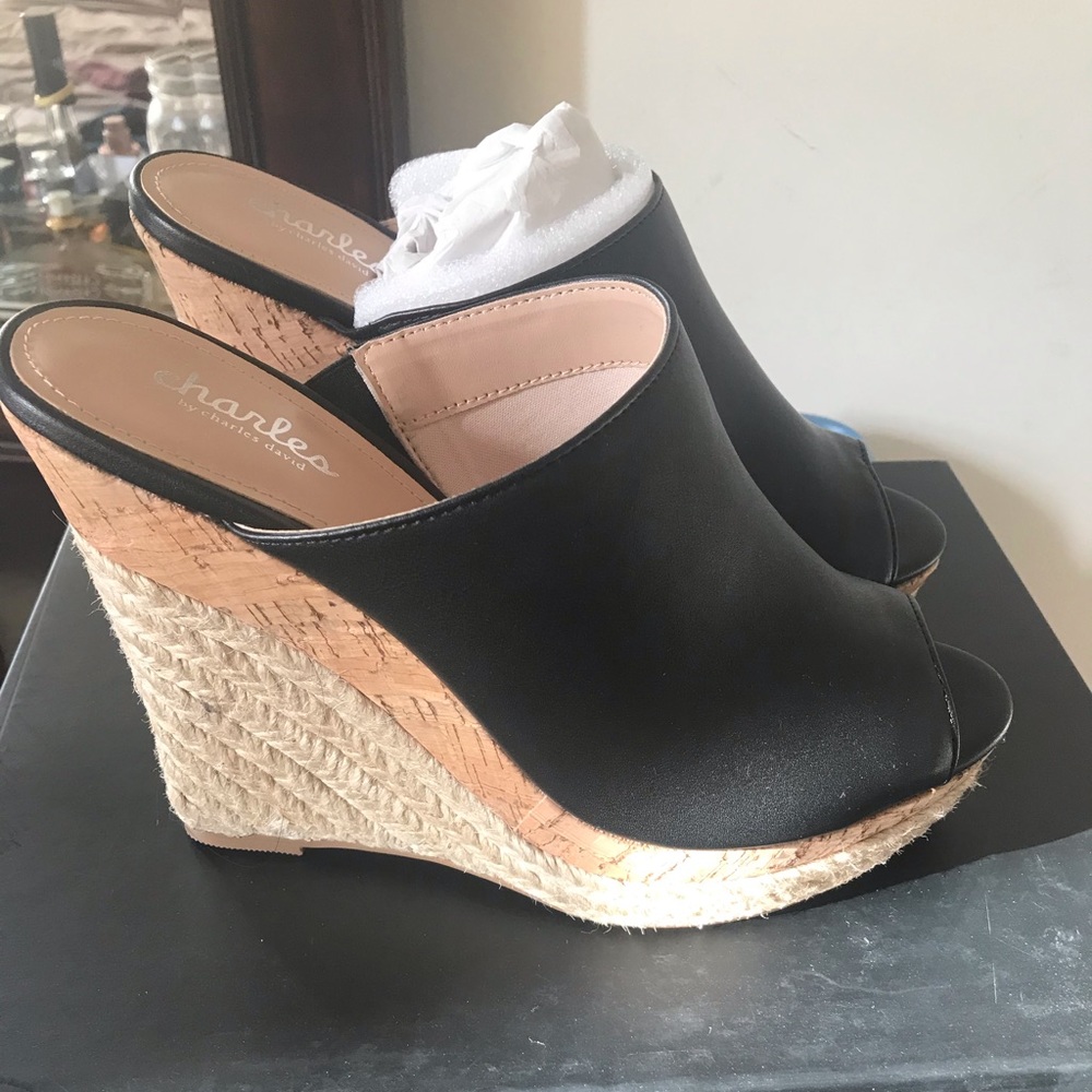 Brand new black wedges